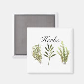 Aimant Aquarelle Herbes Thyme Rosemary Sage Plante Pot (Recto/Verso)