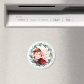 Aimant Aquarelle Holly Jolly Photo de Noël (In Situ (Lave-vaisselle))