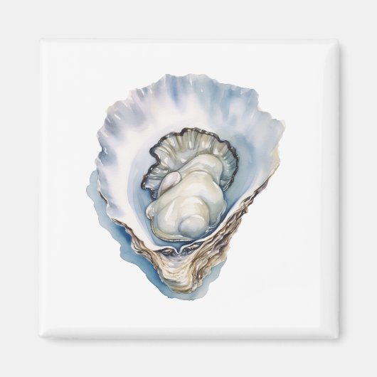 Aimant Aquarelle Huître Coquille (Devant)