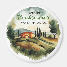 Aquarelle Illustration de la Toscane Italie
