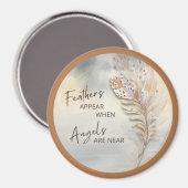 Aimant Aquarelle Inspiron Feather & Angel Quote 3" (Recto/Verso)
