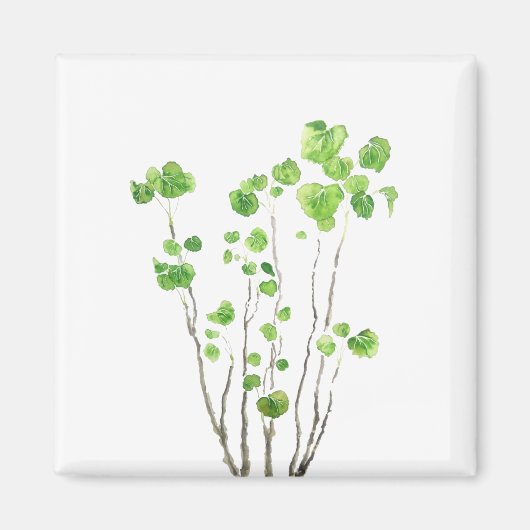 Aimant Aquarelle intérieure verte (Devant)