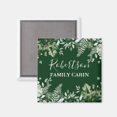 Aimant Aquarelle Ivy Sage Ferns Famille Cabine Vert (Recto/Verso)