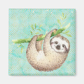 Aimant Aquarelle Joyeuse Sloth (Devant)