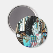 Aimant Aquarelle Joyeux-Go-Round Cheval (Recto/Verso)