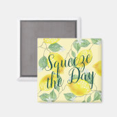 Aimant Aquarelle Lemons Squeeze Day (Recto/Verso)