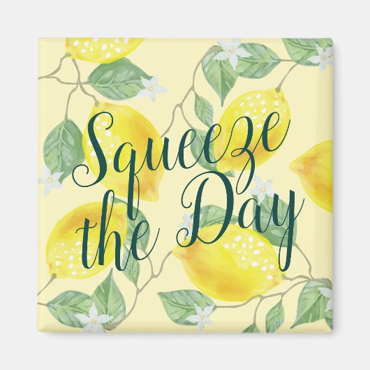 Aimant Aquarelle Lemons Squeeze Day (Devant)