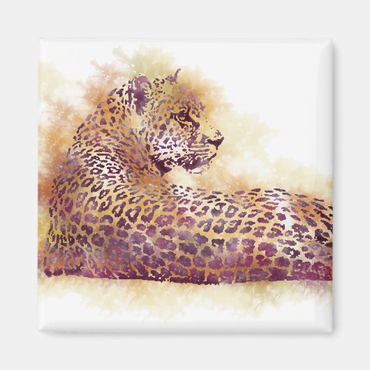 Aimant Aquarelle léopard (Devant)