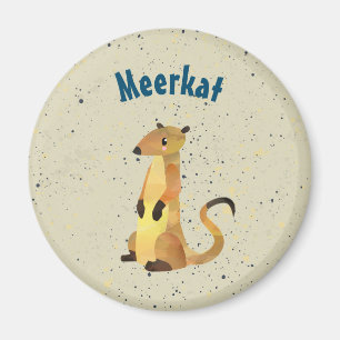 Aimant Aquarelle Meerkat sur un Arrière - plan beige