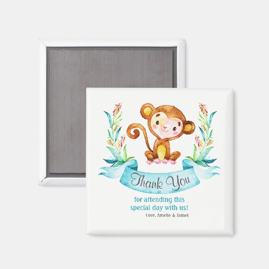 Aimant Aquarelle Merci de singe (Recto/Verso)