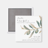 Aimant Aquarelle moderne Branche d'olive Enregistrer la d (Recto/Verso)