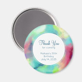 Aimant Aquarelle moderne Green & Red Space Nebula (Recto/Verso)