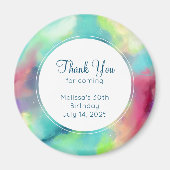 Aimant Aquarelle moderne Green & Red Space Nebula (Devant)