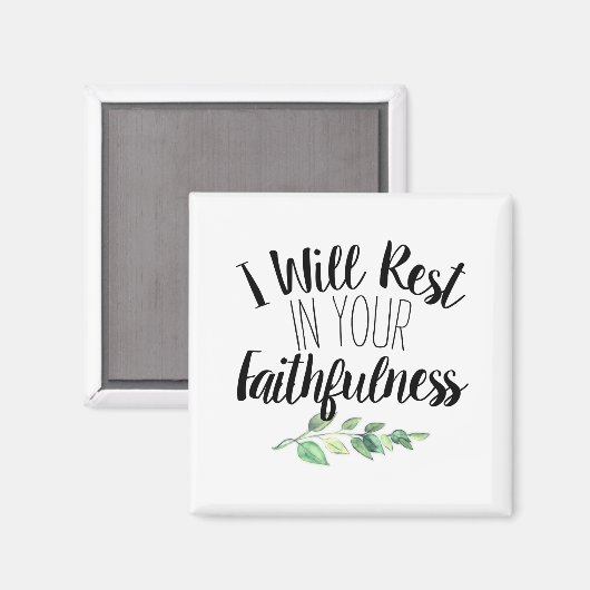 Aimant Aquarelle moderne Verdure et écriture Verse (Recto/Verso)