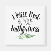 Aimant Aquarelle moderne Verdure et écriture Verse (Devant)