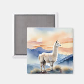 Aimant Aquarelle molle de Llama (Recto/Verso)