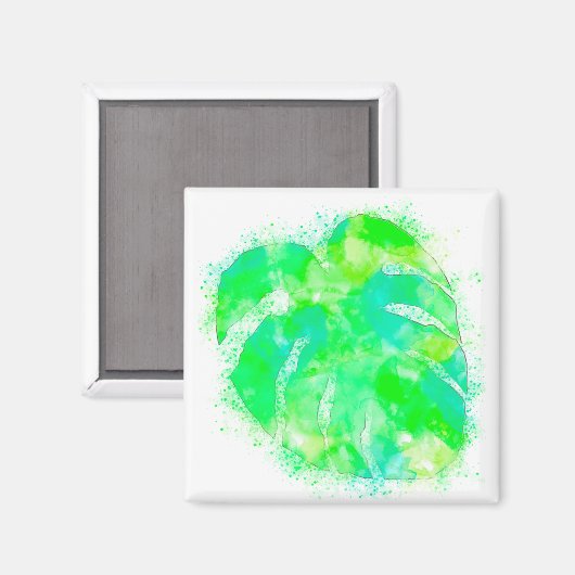 Aimant Aquarelle Monstera (Recto/Verso)