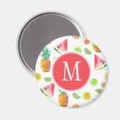 Aimant Aquarelle Motif de fruits en conserve (Recto/Verso)