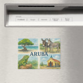 Aimant Aquarelle multivue d'Aruba (In Situ (Lave-vaisselle))