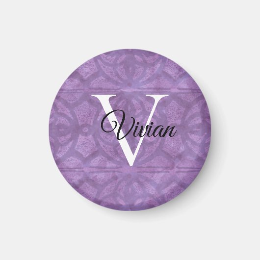 Aimant Aquarelle mute violet (Devant)