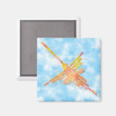 Aimant Aquarelle Nazca Hummingbird Blue Sky (Recto/Verso)