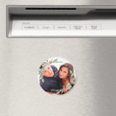 Aimant Aquarelle Noël Holly Jolly Couple photo (In Situ (Lave-vaisselle))