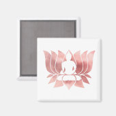 Aimant Aquarelle or rose Texture Bouddha Méditation Zen (Recto/Verso)