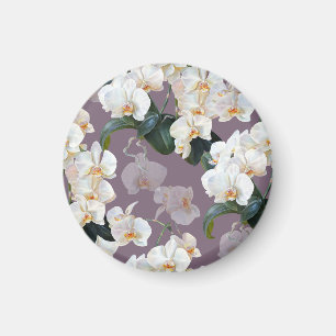 Aimant Aquarelle orchidée lavande foncée.