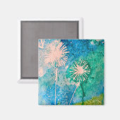 Aimant Aquarelle originale d'art de pissenlit (Recto/Verso)