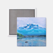 Aimant Aquarelle paisible Design d'art japonais (Recto/Verso)