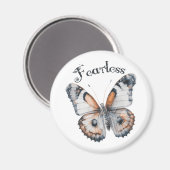 Aimant Aquarelle papillon sans peur Conception graphique, (Recto/Verso)