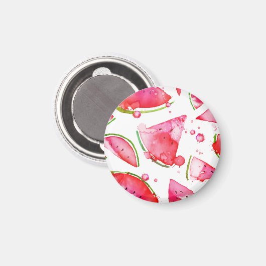 Aimant Aquarelle pastèque 1 (Recto/Verso)