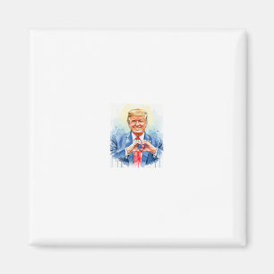 Aimant Aquarelle patriotique Trump cœur mains