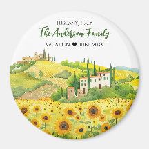 Aquarelle Peinture des tournesols en Toscane