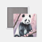 Aimant Aquarelle Peinture Panda Ours (Recto/Verso)