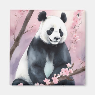 Aimant Aquarelle Peinture Panda Ours