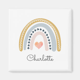 Aimant Aquarelle personnalisée Boho Rainbow