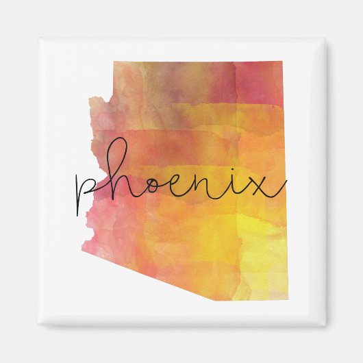 Aimant Aquarelle Phoenix Arizona (Devant)