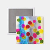 Aimant Aquarelle pois bleue abstraite (Recto/Verso)