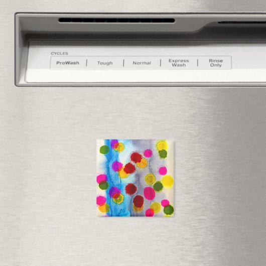 Aimant Aquarelle pois bleue abstraite (In Situ (Lave-vaisselle))