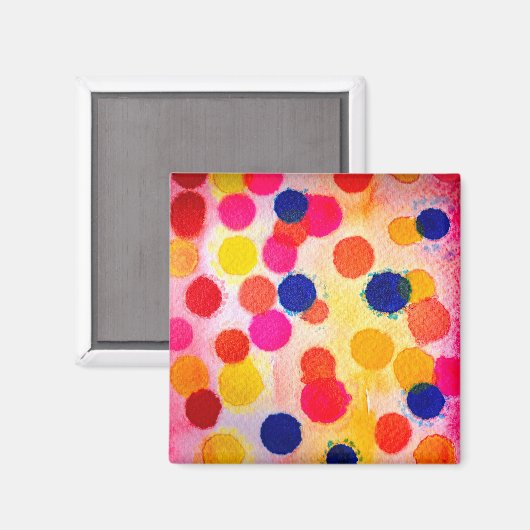 Aimant Aquarelle pois cercles mignons (Recto/Verso)