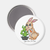 Aimant Aquarelle Rabbit Et Cactus Mignons (Recto/Verso)