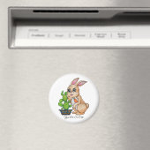 Aimant Aquarelle Rabbit Et Cactus Mignons (In Situ (Lave-vaisselle))