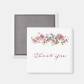 Aimant Aquarelle romantique rose florale Script Personnal (Recto/Verso)