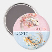 Aimant Aquarelle rose bleu or Koi Poisson Lave-vaisselle (Recto/Verso)