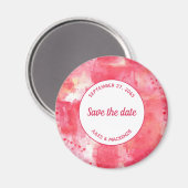 Aimant Aquarelle rose Confetti Abstraite Enregistrer la d (Recto/Verso)