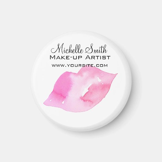 Aimant Aquarelle rose lèvres maquillage marque (Devant)