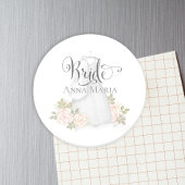 Aimant Aquarelle Rose Mariage robe 