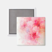 Aimant Aquarelle rose Pétale Élégance (Recto/Verso)