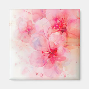 Aimant Aquarelle rose Pétale Élégance